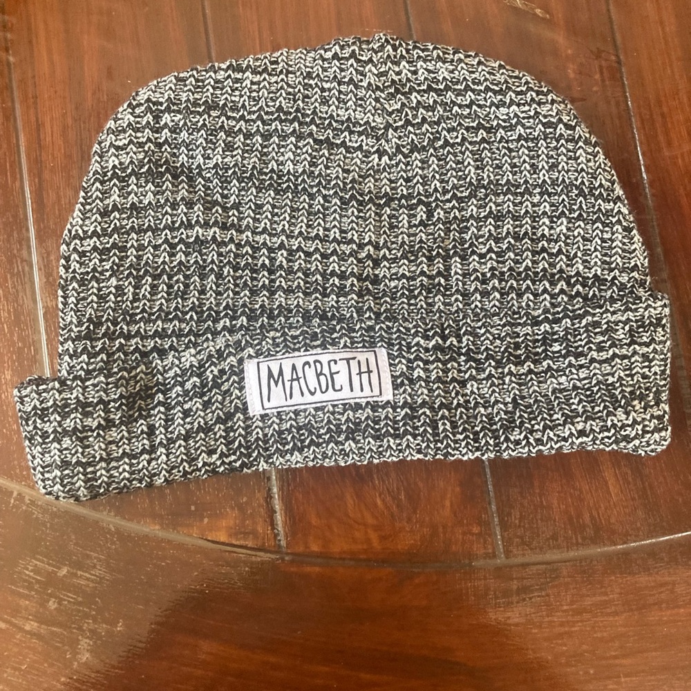 Macbeth Collection Black and White Knit Hat